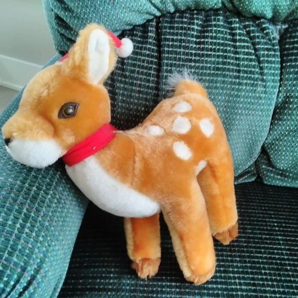 Vintage Christmas Deer Stuffed Animal - Picture 5 of 5